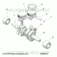 ENGINE, PISTON AND CRANKSHAFT