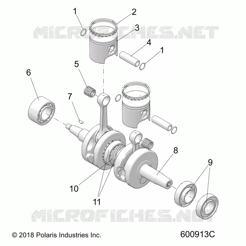 ENGINE, PISTON AND CRANKSHAFT