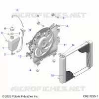 ENGINE, COOLING SYSTEM, RADIATOR, FAN & OVERFLOW BOTTLE