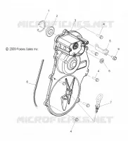 DRIVE TRAIN, GEARCASE COVER ASM. AND DIPSTICK