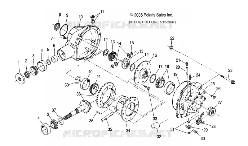 REAR GEARCASE (BUILT BEFORE 1/15/07)