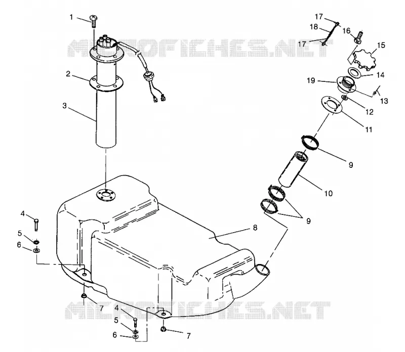 FUEL TANK SL 900 B964291 AND  INTL. SL 900 I964291 (4935583558A009)