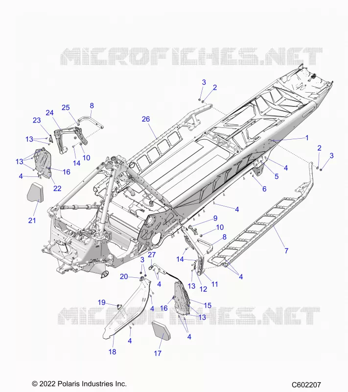 CHASSIS, CLUTCH GUARD, FOOTRESTS, AND RUNNING BOARDS