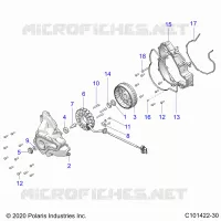 ENGINE, STATOR COVER AND FLYWHEEL