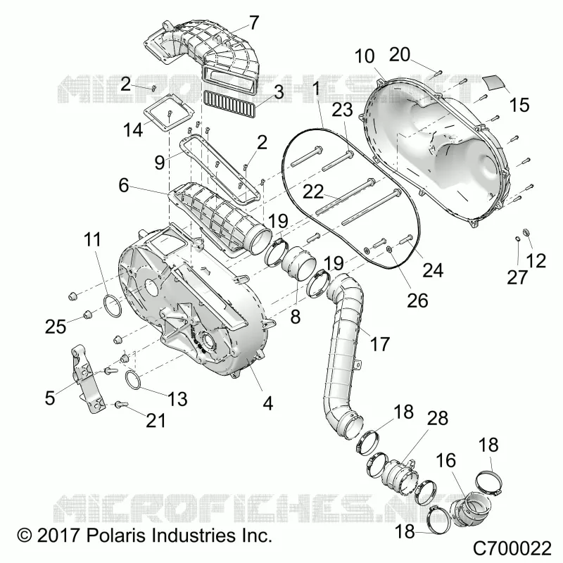 DRIVE TRAIN, CLUTCH COVER AND DUCTING