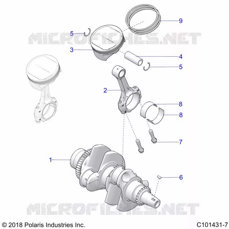 ENGINE, CRANKSHAFT AND PISTON