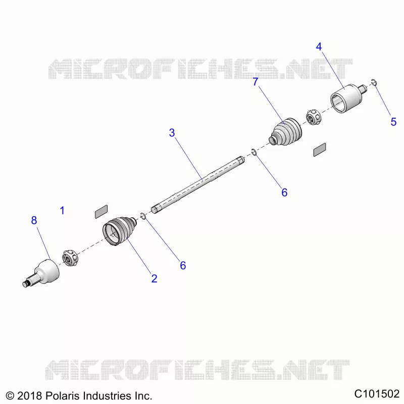 DRIVE TRAIN, REAR HALF SHAFT