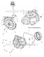 ENGINE, STATOR COVER AND FLYWHEEL