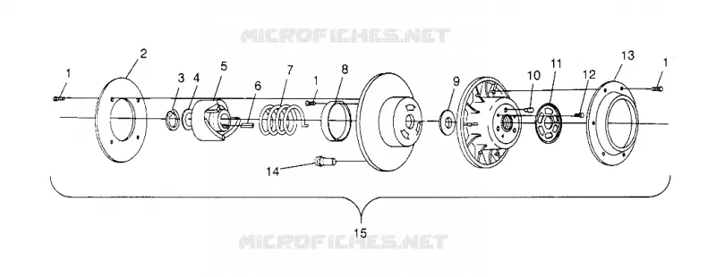 DRIVEN CLUTCH ASSEMBLY 440 XCR 0951660 (4929112911C002)
