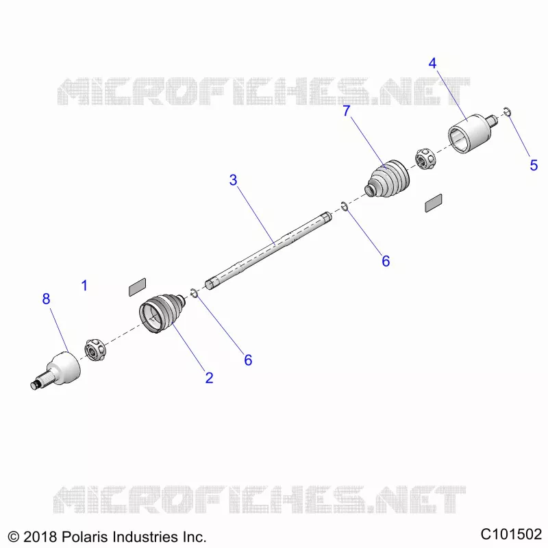 DRIVE TRAIN, REAR HALF SHAFT