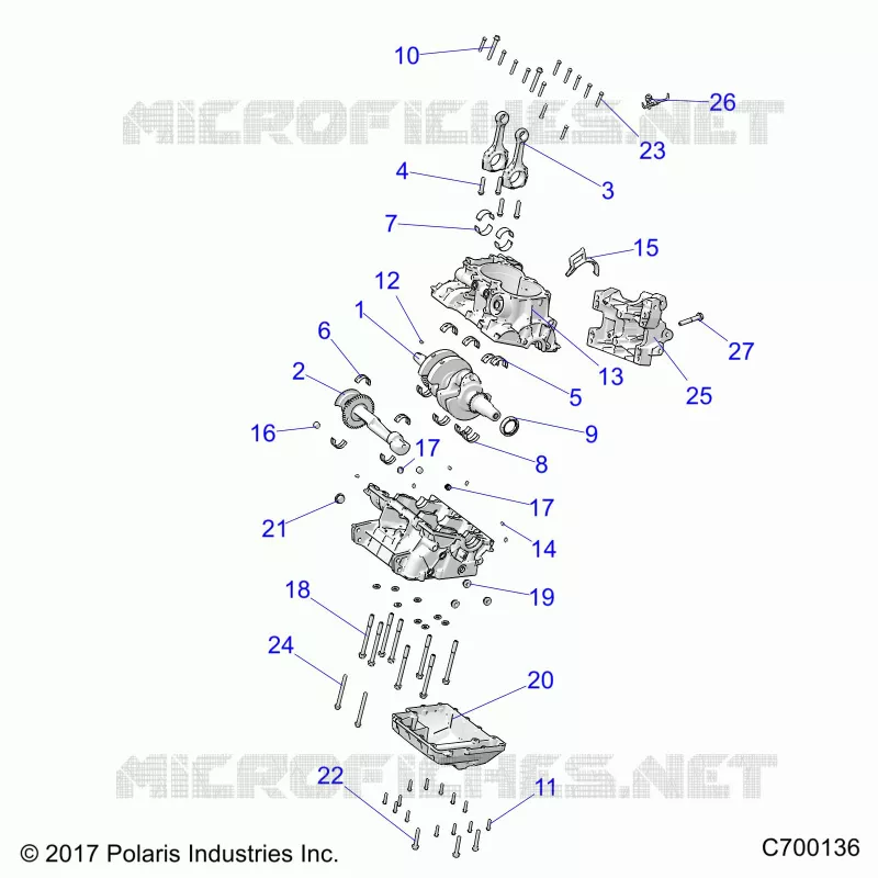ENGINE, CRANKCASE AND CRANKSHAFT