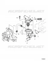 ENGINE, WATER FLANGE AND THERMOSTAT