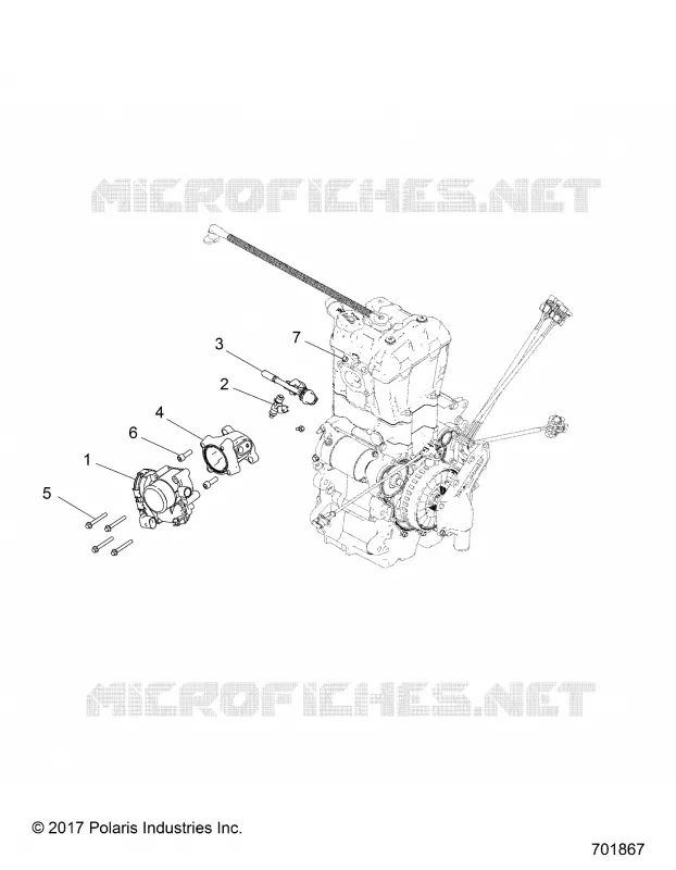 ENGINE, THROTTLE BODY AND FUEL RAIL