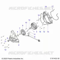 ENGINE, STATOR COVER AND FLYWHEEL
