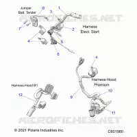 ELECTRICAL, WIRE HARNESS, HOOD, ELEC. START