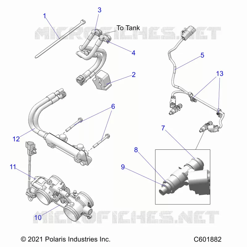 FUEL SYSTEM, RAIL, LINES AND THROTTLE BODY