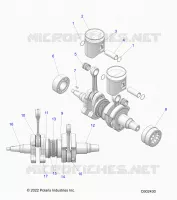 ENGINE, PISTON AND CRANKSHAFT