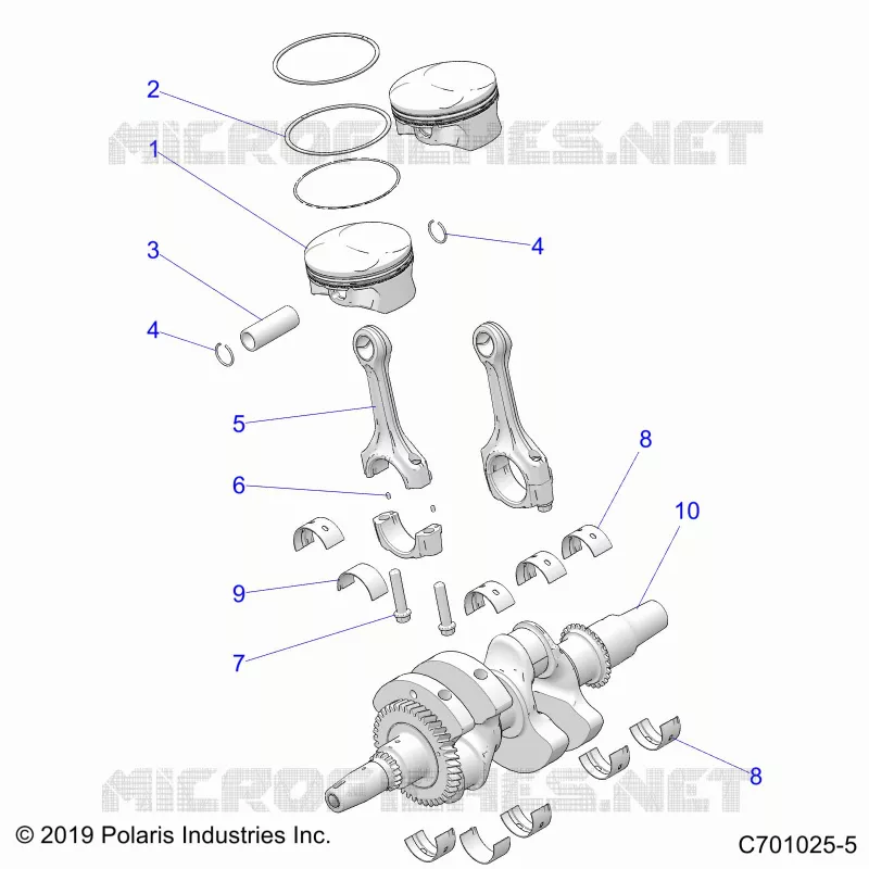 ENGINE, CRANKSHAFT AND PISTON