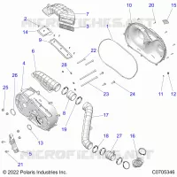DRIVE TRAIN, CLUTCH COVER AND DUCTING