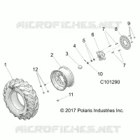 WHEELS, FRONT TIRE AND BRAKE DISC
