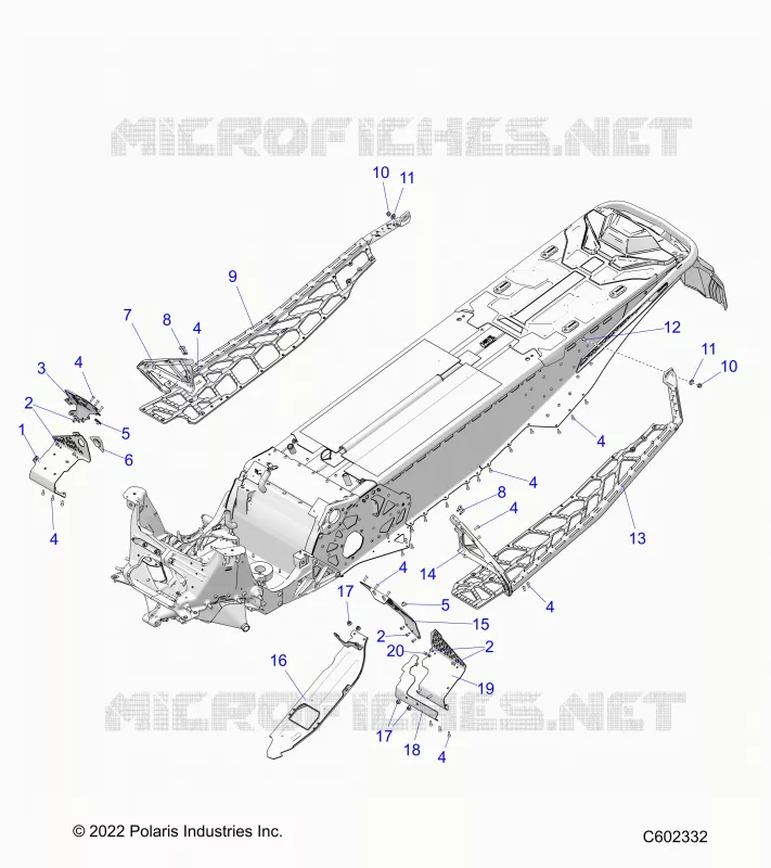 CHASSIS, CLUTCH GUARD, FOOTRESTS, AND RUNNINGBOARDS