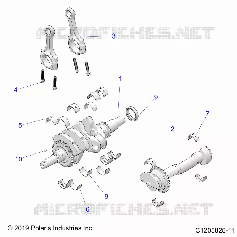 ENGINE, CRANKSHAFT AND BEARINGS