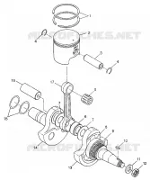 CRANKSHAFT AND PISTON XPLORER 300 W97CC28C (4939813981C012)