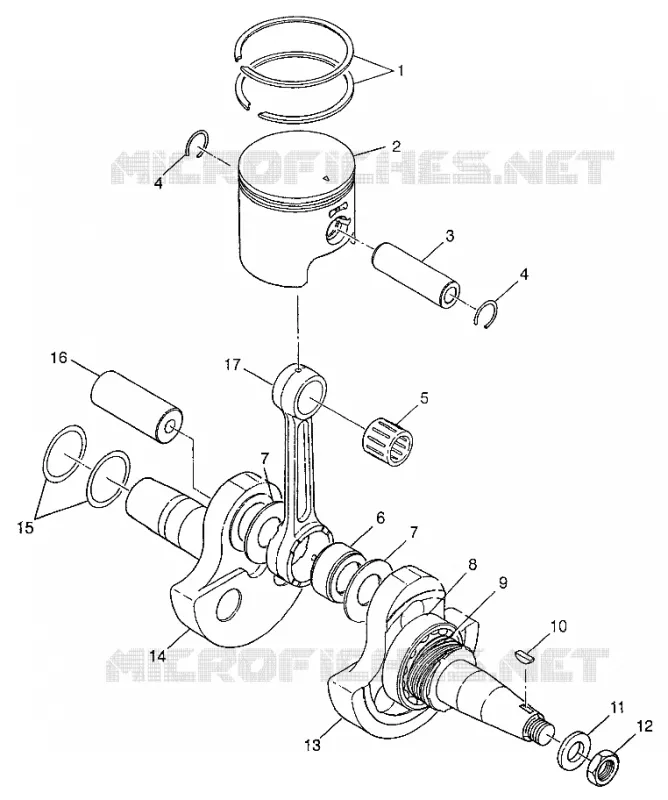 CRANKSHAFT AND PISTON XPLORER 300 W97CC28C (4939813981C012)