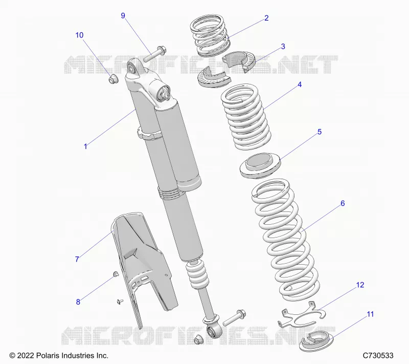 SUSPENSION, REAR SHOCK MOUNTING, STANDARD/PREMIUM