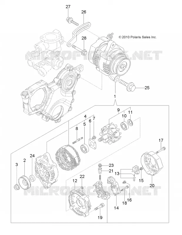 ENGINE, ALTERNATOR