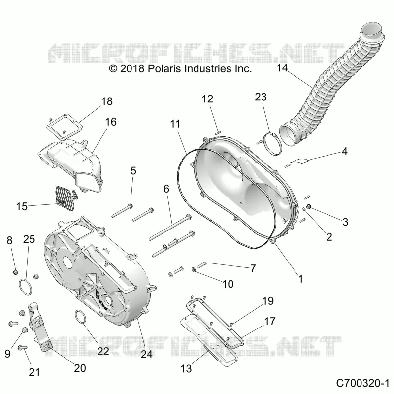 DRIVE TRAIN, CLUTCH COVER AND DUCTING