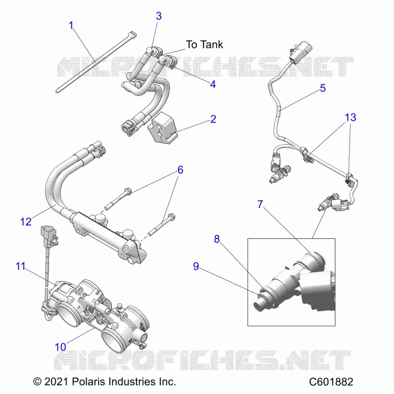 FUEL SYSTEM, RAIL, LINES AND THROTTLE BODY