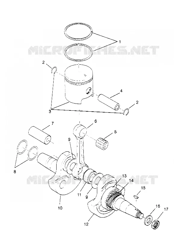 CRANKSHAFT AND PISTON TRAIL BLAZER W957221 (4930363036C008)