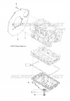 ENGINE, MOUNTING FLANGE AND OIL SUMP