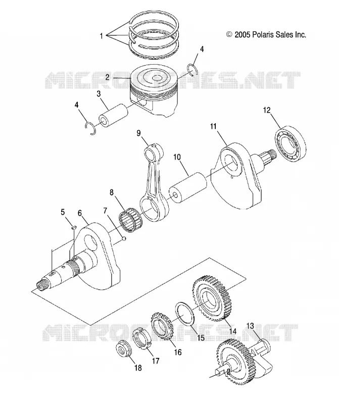 CRANKSHAFT AND PISTON