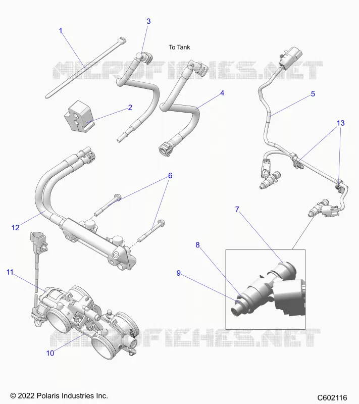 FUEL SYSTEM, RAIL, LINES AND THROTTLE BODY