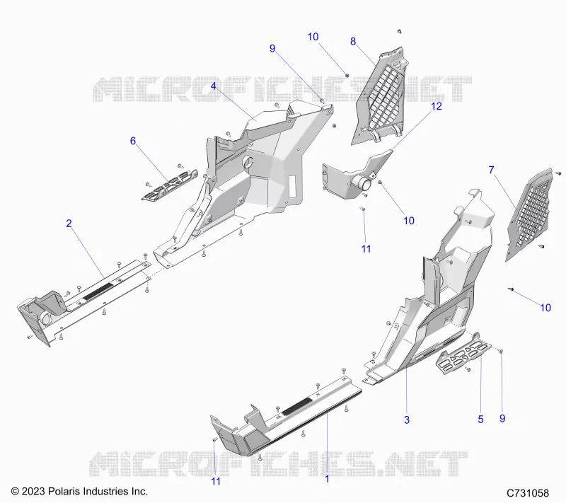 REAR BODYWORK FENDERS AND ROCKERS