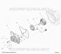 ENGINE, STATOR COVER AND FLYWHEEL