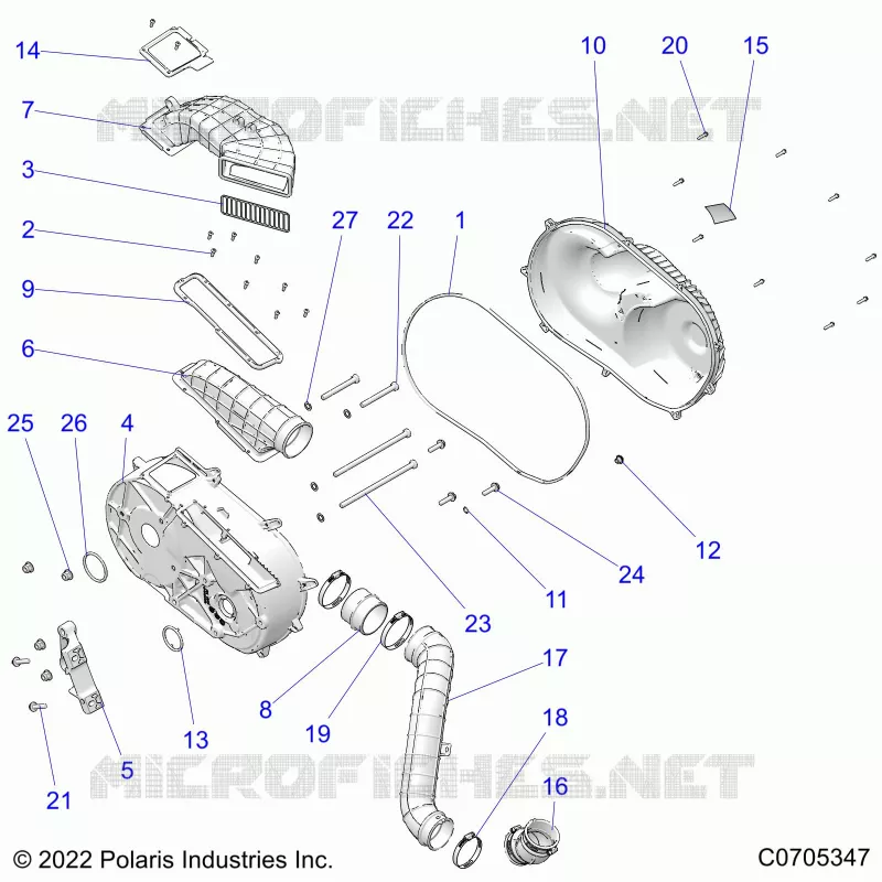 DRIVE TRAIN, CLUTCH COVER AND DUCTING