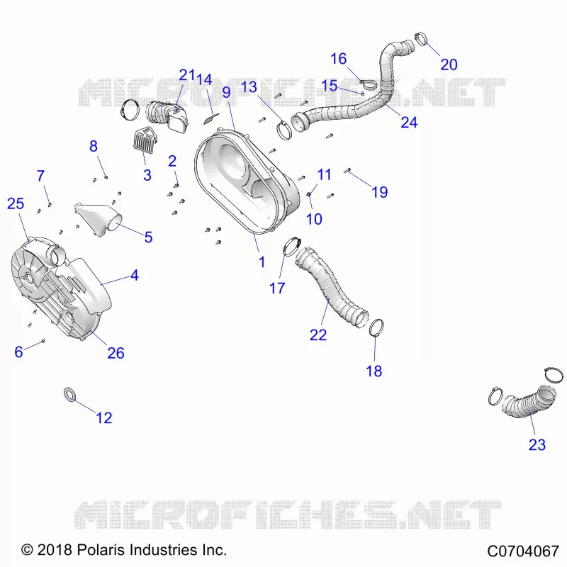DRIVE TRAIN, CLUTCH COVER AND DUCTING