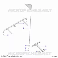 BODY, ACCESSORY BUMPER, FLAG, AND PASS HANDLE