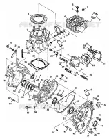 CRANKCASE AND CYLINDER XPLORER 400L W98CC38C (4945414541C013)