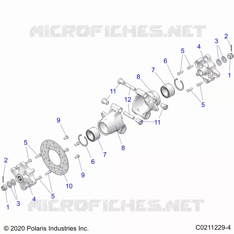 REAR SUSPENSION HUBS, CARRIER AND BRAKE DISC