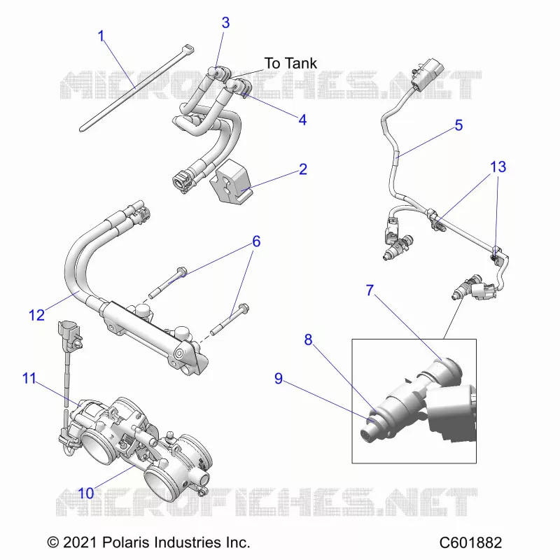 FUEL SYSTEM, RAIL, LINES AND THROTTLE BODY