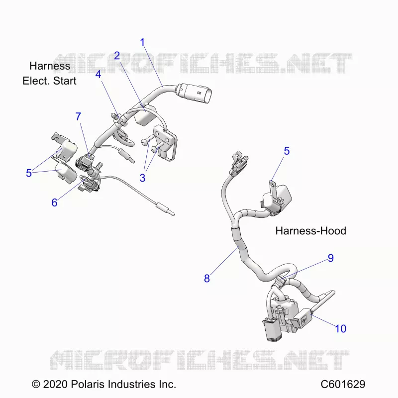 ELECTRICAL, WIRE HARNESS, HOOD, ELEC. START