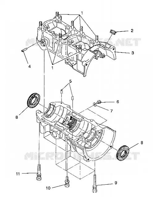 CRANKCASE ASSEMBLY WIDETRAK / 0932064 (4922982298030A)