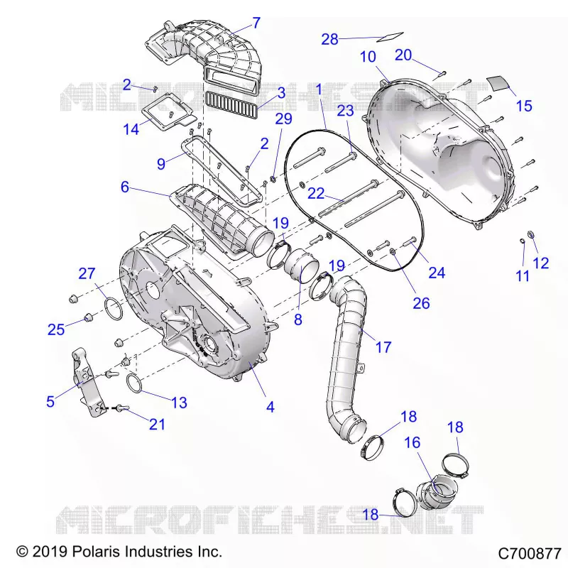 DRIVE TRAIN, CLUTCH COVER AND DUCTING