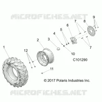 WHEELS, FRONT TIRE AND BRAKE DISC