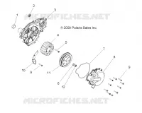 ENGINE, STATOR AND FLYWHEEL