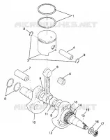 CRANKSHAFT AND PISTON 4X4 250 W938127 (4924042404035A)